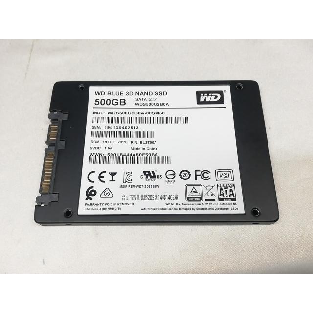 ★中古品★WD Blue 3D NAND SSD 500GB 本体★動作確認済み 中古】W.D. WD Blue 3D WDS500G2B0A 500GB/SSD/6GbpsSATA/TLC【秋葉3号