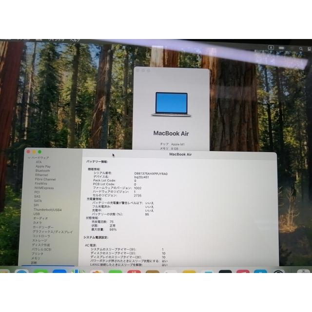 中古】Apple MacBook Air 13インチ CTO (M1・2020) シルバー Apple M1