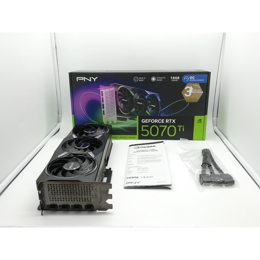 中古】PNY GeForce RTX 5070 Ti 16GB ARGB Overclocked Triple Fan