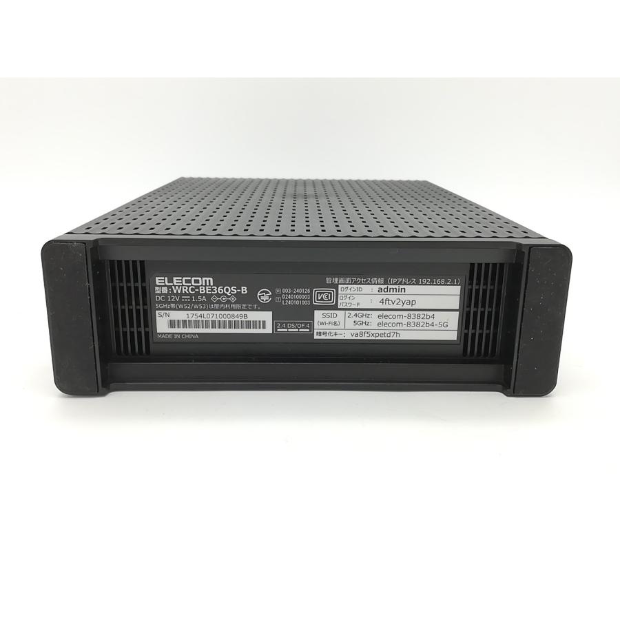 中古】ELECOM WRC-BE36QS-B [ブラック] Wi-Fi7(11be)対応無線LAN