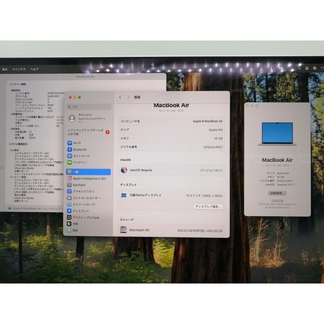 中古】Apple MacBook Air 15インチ CTO (M4, 2025) シルバー M4(CPU