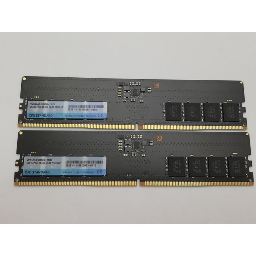 CFD STANDARD DDR5 メモリ 16GB PC5-38400　2枚 中古】DDR5 16GB 2枚組（合計32GB） DDR5-4800(PC5-38400