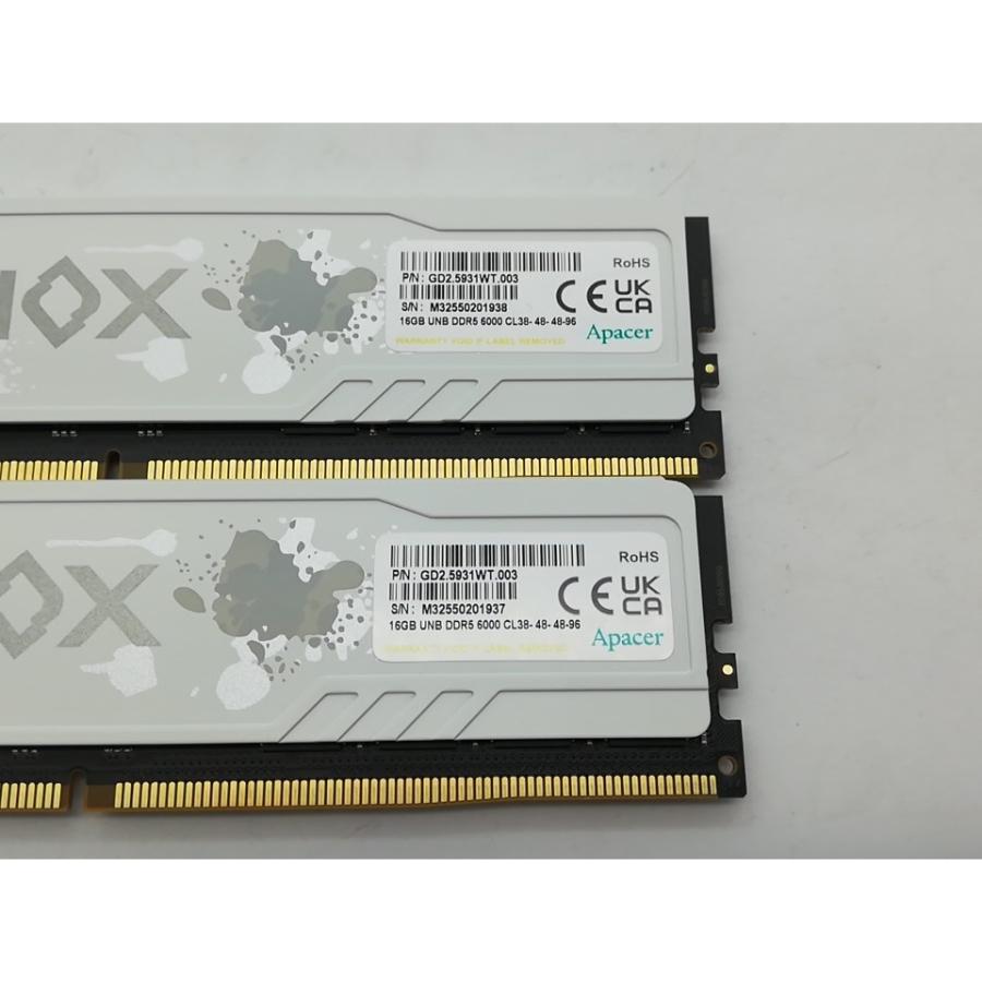 中古】DDR5 16GB 2枚組（合計32GB） DDR5-6000(PC5-48000
