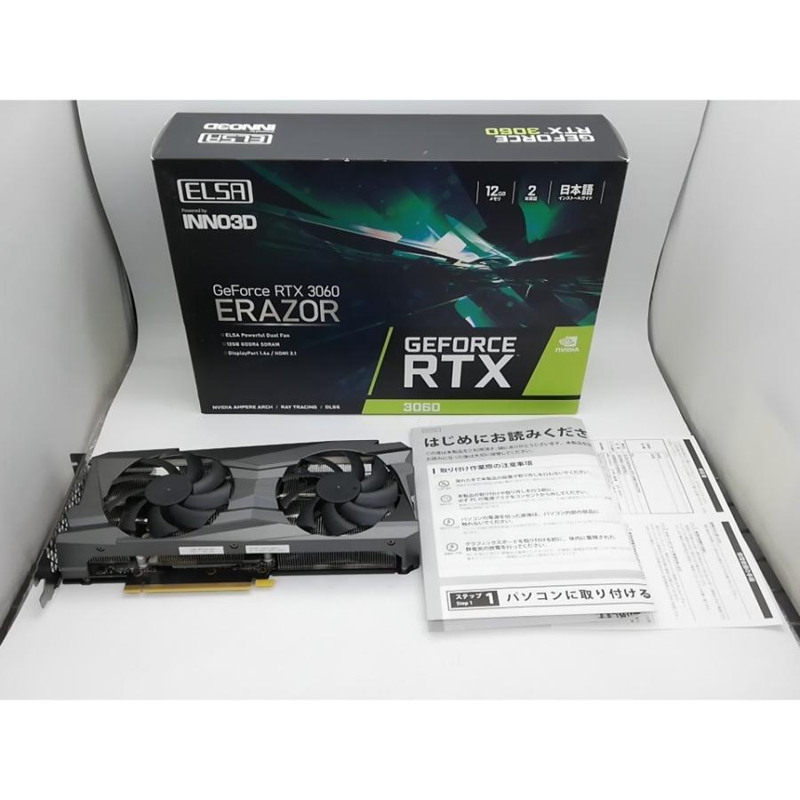 中古】ELSA GeForce RTX 3060 ERAZOR (GD3060-12GEREZ) RTX3060/12GB