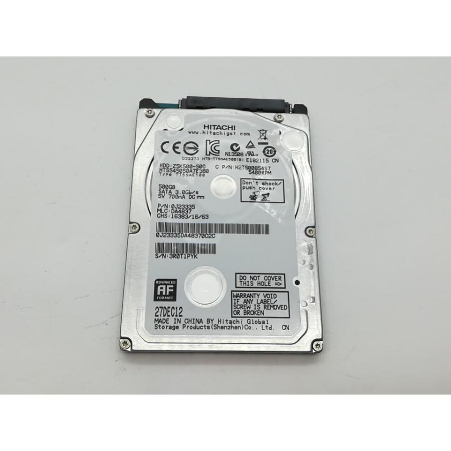 中古】HGST HTS545050A7E380 500GB/5400rpm/3GbpsSATA/7mm/8M【秋葉2号