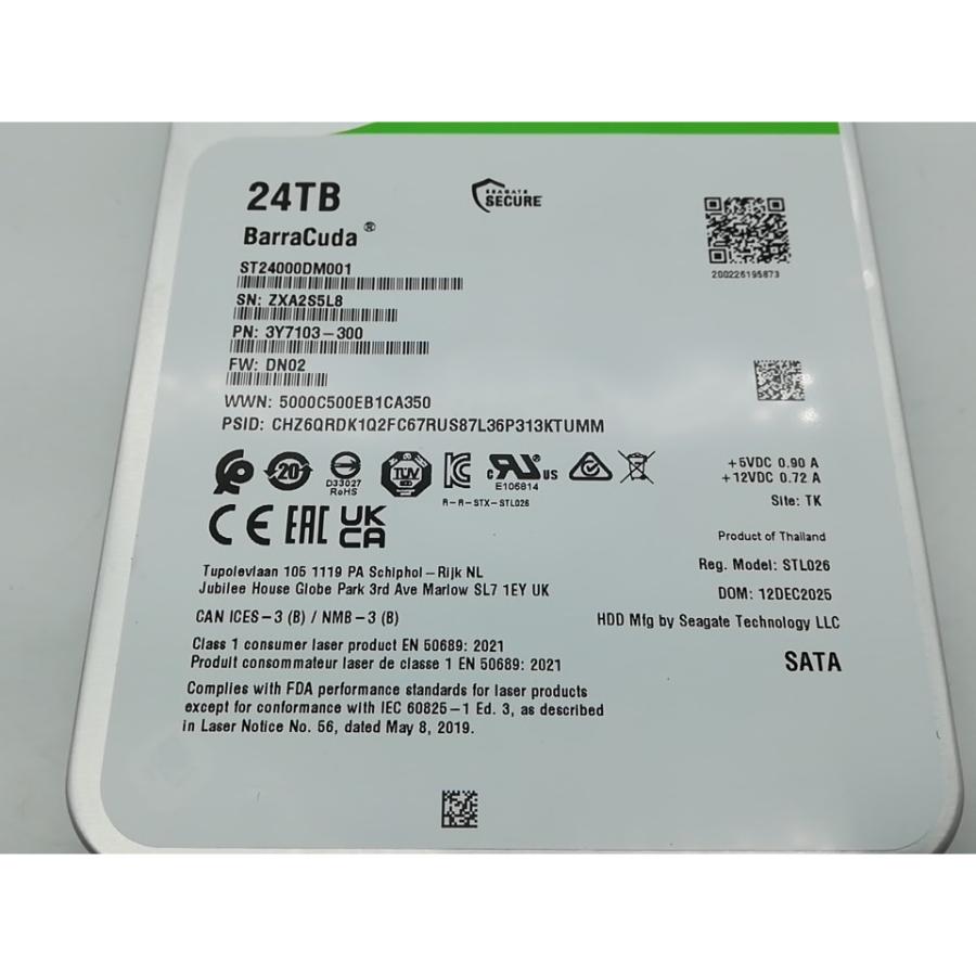 中古】Seagate ST24000DM001 BarraCuda 24TB/512MB/7200rpm/6Gbps