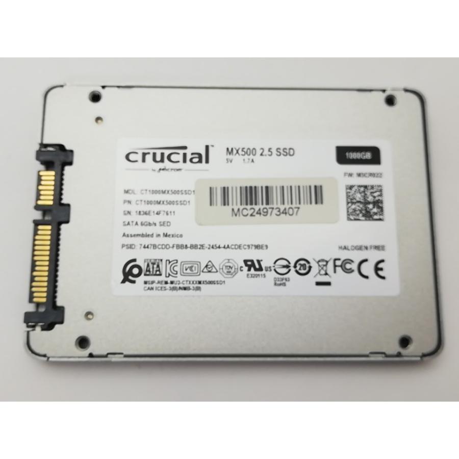 中古】Crucial CT1000MX500SSD1 1TB/SSD/6GbpsSATA/2018年1月/3D TLC