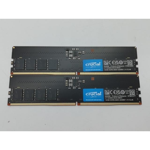 Crucial DDR5-5600 16GB メモリ 2枚組 中古】DDR5 16GB 2枚組（合計32GB） DDR5-5600(PC5-44800