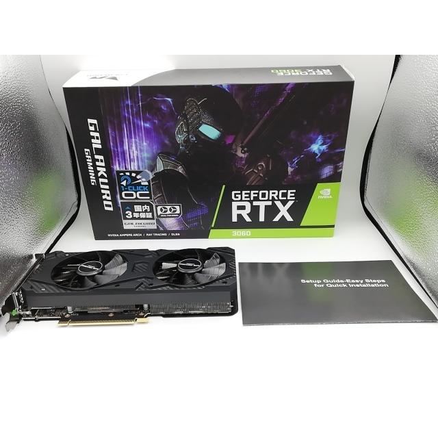 中古】玄人志向 GG-RTX3060-E12GB/OC/DF RTX3060/12GB(GDDR6)/PCI-E