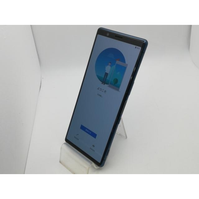 中古】SONY SoftBank 【SIMロック解除済み】 Xperia 5 ブルー 6GB 64GB