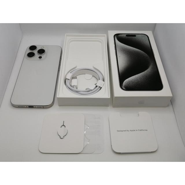 【中古】Apple 国内版 【SIMフリー】 iPhone 15 Pro 256GB ホワイトチタニウム MTUD3J/A【大阪本店】保証期間１ヶ月【ランクB】の画像