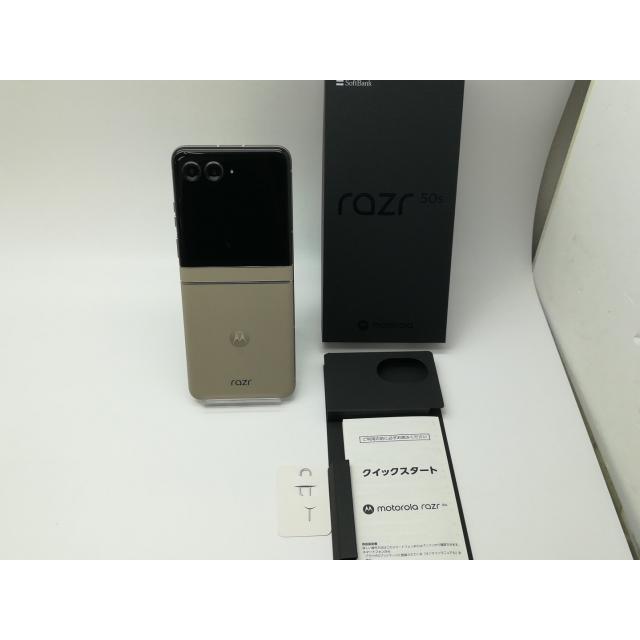 中古】MOTOROLA SoftBank 【SIMフリー】 motorola razr 50s サンド
