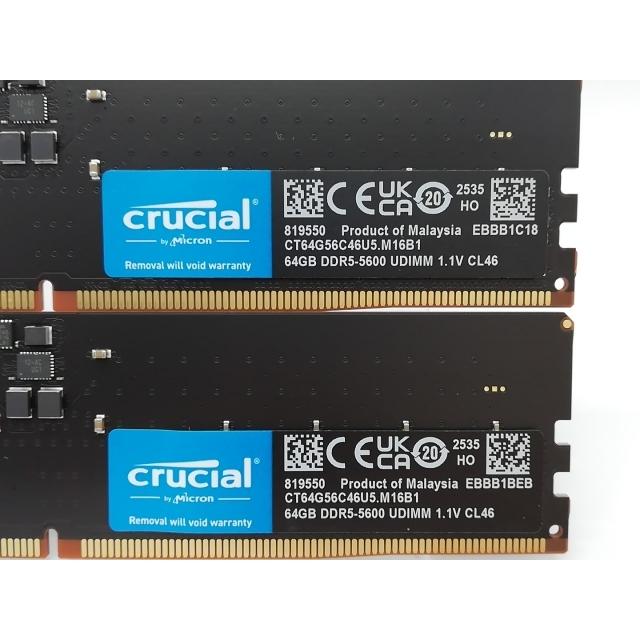 中古】DDR5 64GB 2枚組（合計128GB） DDR5-5600(PC5-44800