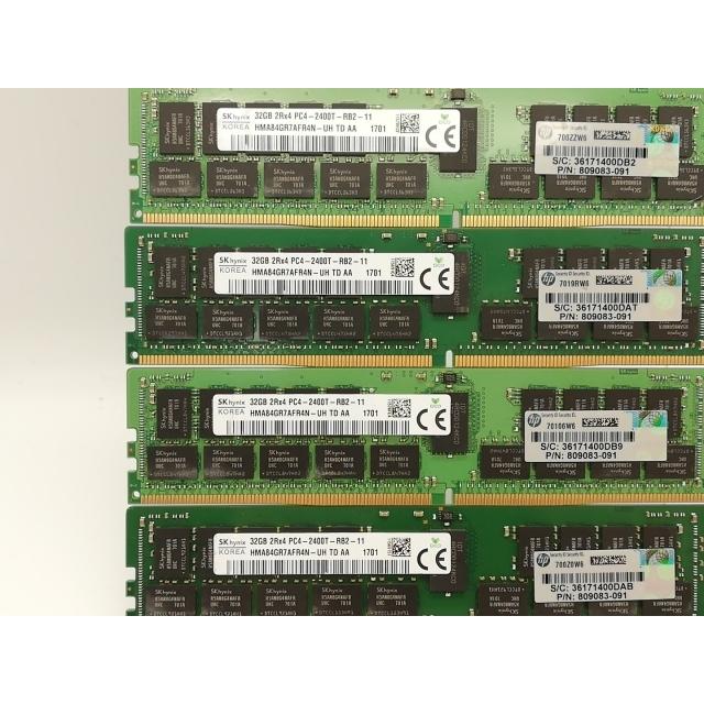 DDR4 32GB 8GB*4枚セット 中古】DDR4 32GB 4本セット 計128GB PC4-19200(DDR4-2400) Registered