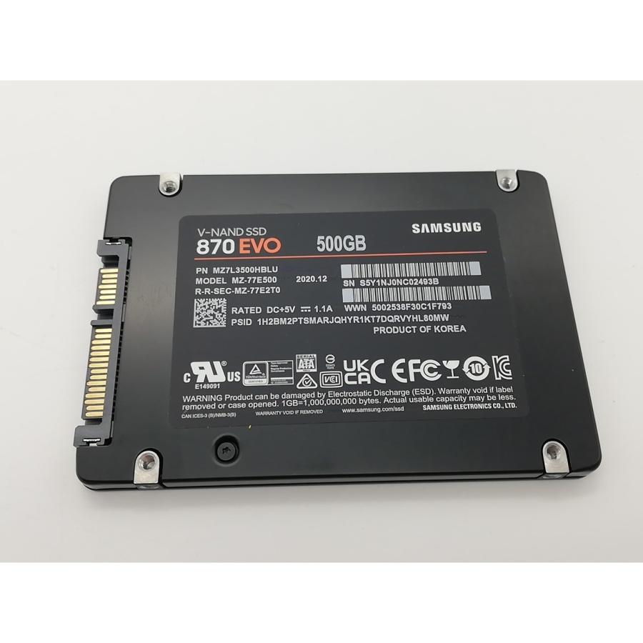 中古】SAMSUNG 870 EVO（MZ-77E500B/IT） 500GB/SSD/6GbpsSATA/TLC