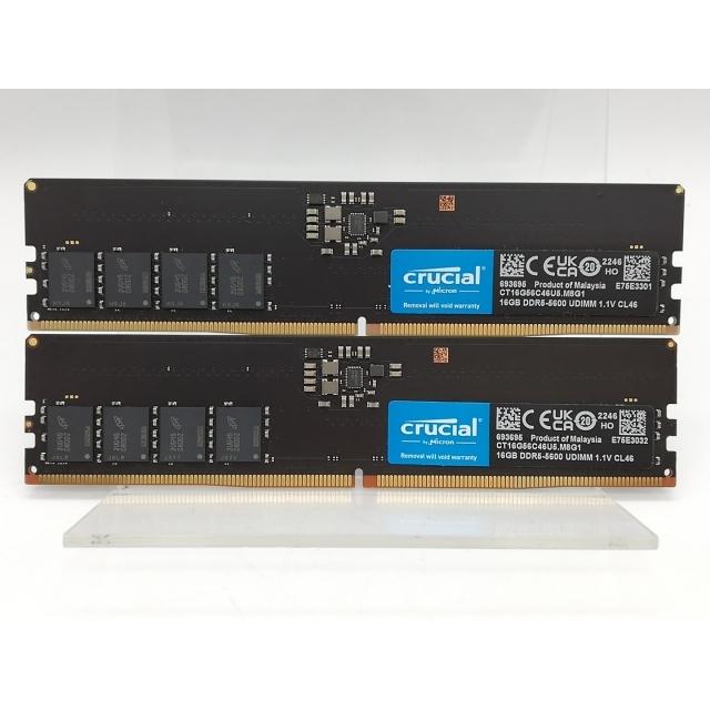 【未使用品】Micron crucial DDR5-5600 16GB×2枚 中古】DDR5 16GB 2枚組（合計32GB） DDR5-5600(PC5-44800