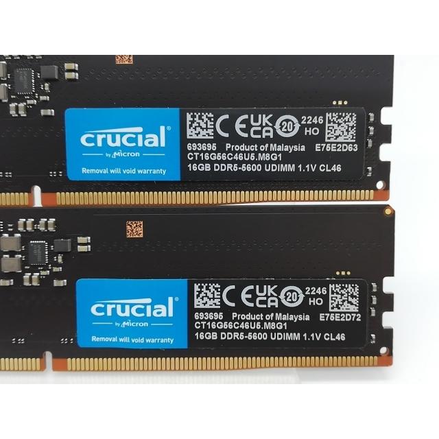crucial DDR5 メモリー 16GB 2枚セット[新品●未開封] 中古】DDR5 16GB 2枚組（合計32GB） DDR5-5600(PC5-44800