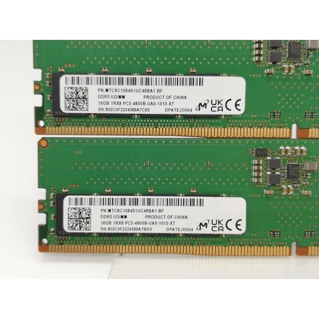 中古】DDR5 16GB 2枚組（合計32GB） DDR5-4800(PC5-38400