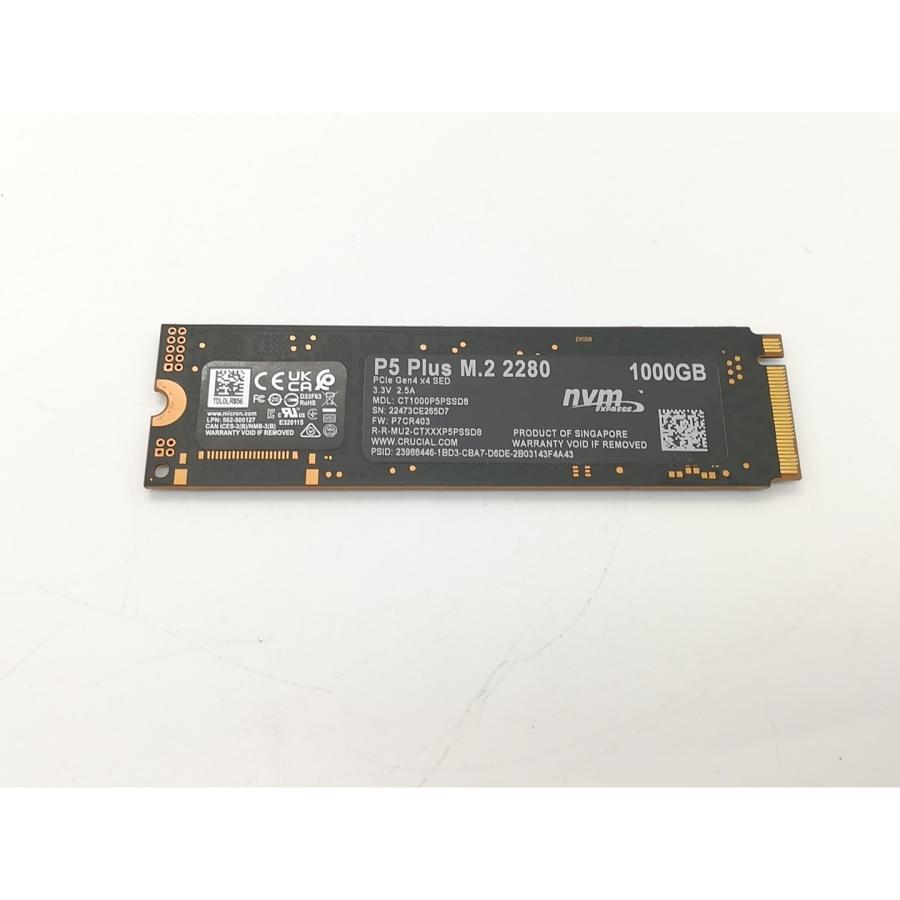 中古】Crucial P5 Plus（CT1000P5PSSD8) 1TB/M.2 2280(PCIe4.0 NVMe 