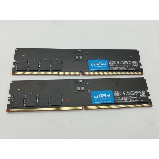 中古】DDR5 32GB 2枚組（合計64GB） DDR5-4800(PC5-38400