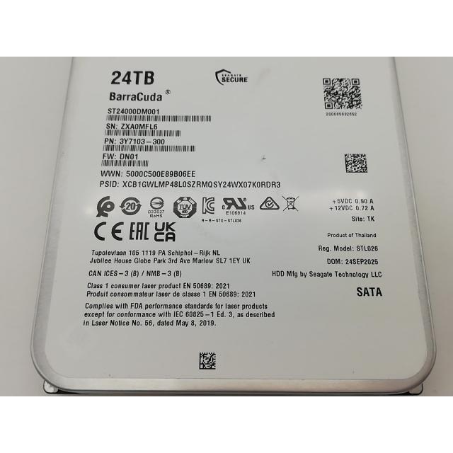 中古】Seagate ST24000DM001 BarraCuda 24TB/512MB/7200rpm/6Gbps