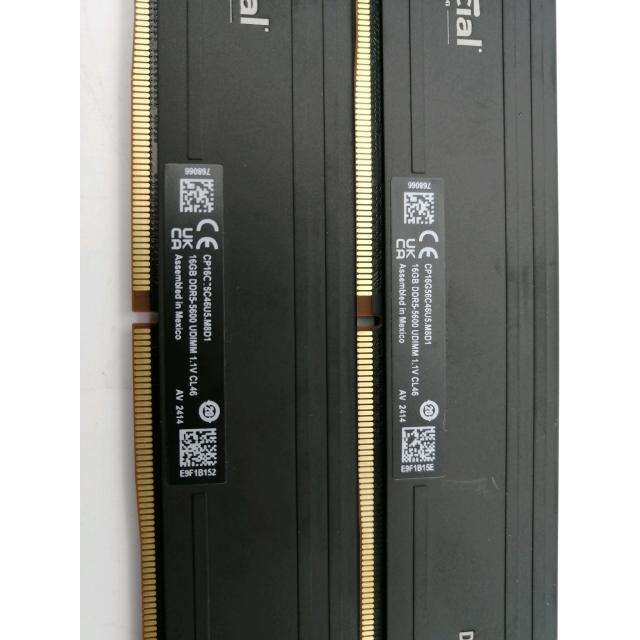 中古】DDR5 16GB 2枚組（合計32GB） DDR5-5600(PC5-44800