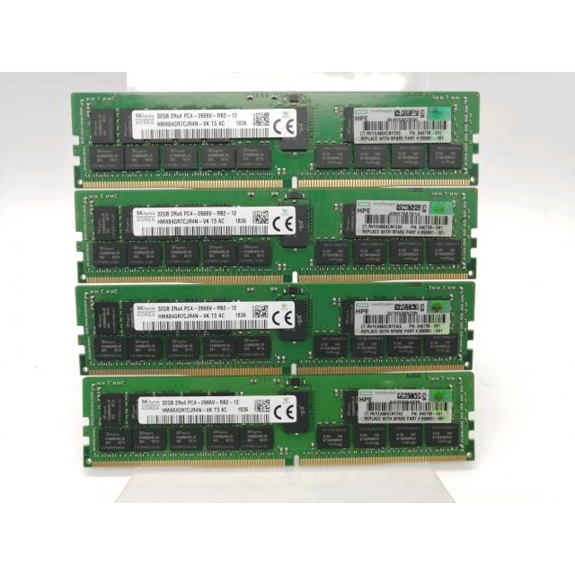 中古】DDR4 32GB 4本セット 計128GB PC4-21300(DDR4-2666) Registered 