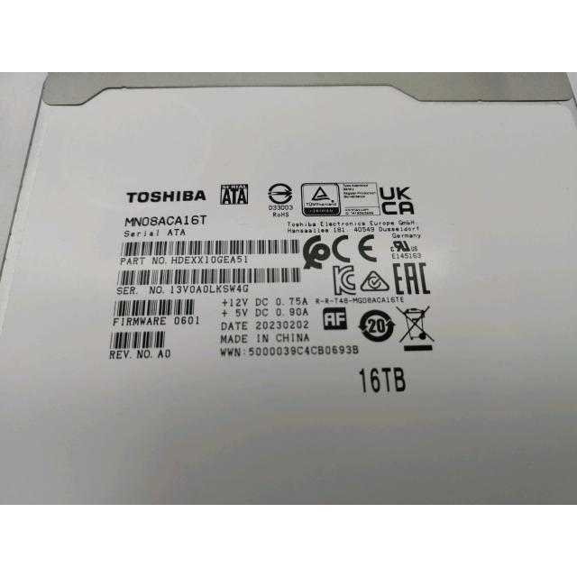 中古】TOSHIBA MN08ACA16T 16TB/7200rpm/512MB/6Gbps【秋葉2号】保証