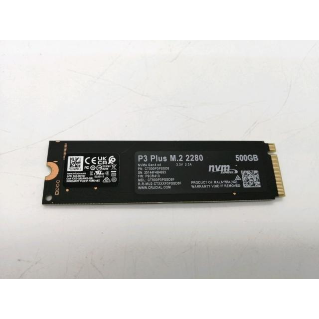 中古】Crucial P3 Plus(CT500P3PSSD8) 500GB/M.2 2280(PCIe4.0 NVMe
