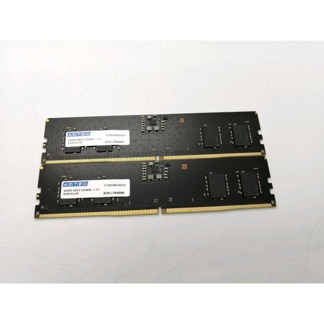 【中古】DDR5メモリ 16GB(8GB2枚組) [DDR5-4800] 中古】DDR5 8GB 2枚組（合計16GB） DDR5-4800(PC5-38400