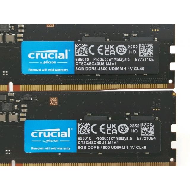 中古】DDR5 8GB 2枚組（合計16GB） DDR5-4800(PC5-38400