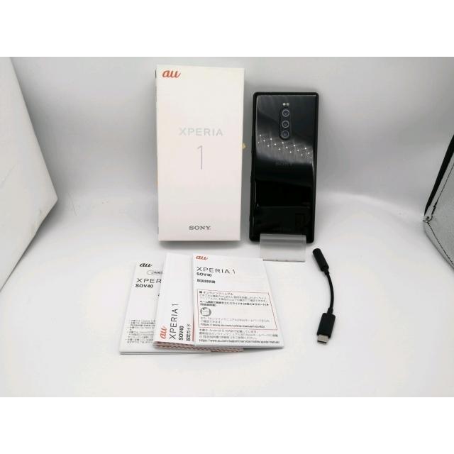 中古】SONY au 【SIMロック解除済み】 Xperia 1 SOV40 ブラック【秋葉