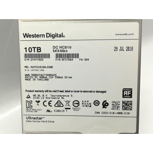 中古】HGST HUH721010ALE600 10TB/7200rpm【秋葉4号】保証期間1週間