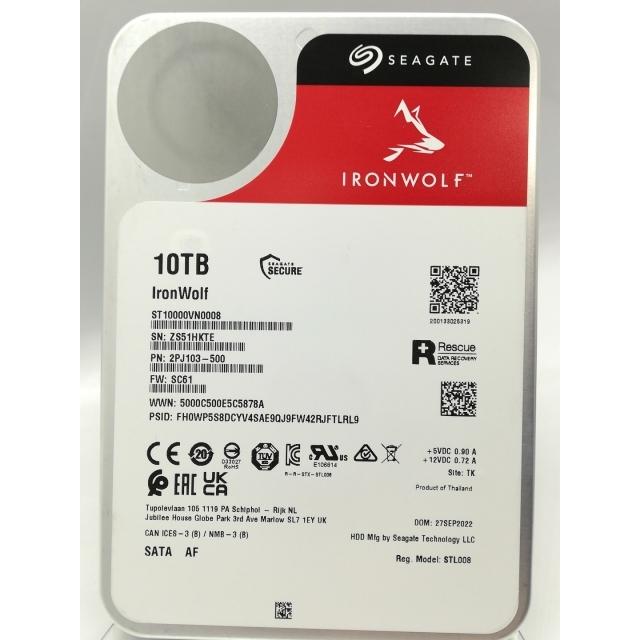 中古】Seagate ST10000VN0008 10TB/7200rpm/256MB/6Gbps【秋葉4号
