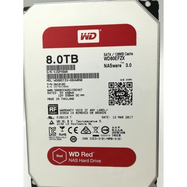 中古】W.D. WD80EFZX WD Red 8TB/5400rpm/128MB/6Gbps【秋葉4号】保証