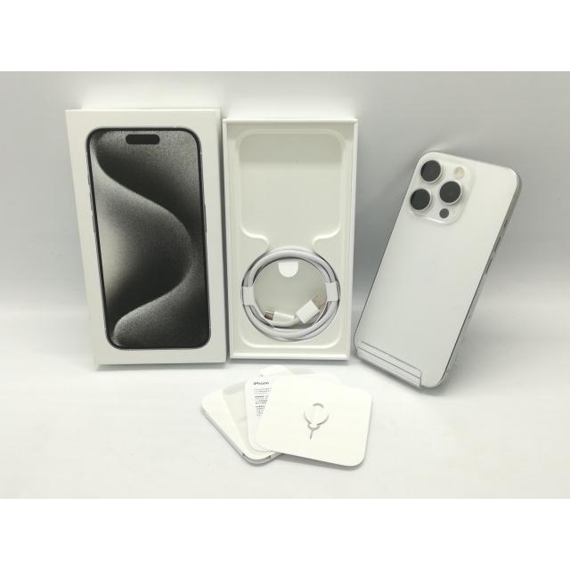 【中古】Apple 国内版 【SIMフリー】 iPhone 15 Pro 128GB ホワイトチタニウム MTU83J/A【秋葉4号】保証期間１ヶ月【ランクB】の画像