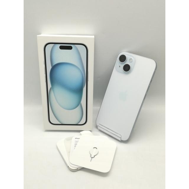 【中古】Apple 国内版 【SIMフリー】 iPhone 15 256GB ブルー MTMR3J/A【秋葉4号】保証期間１ヶ月【ランクA】の画像