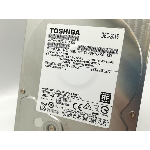 中古】TOSHIBA DT01ACA300 3TB/7200rpm/64MB/6Gbps【秋葉4号】保証期間