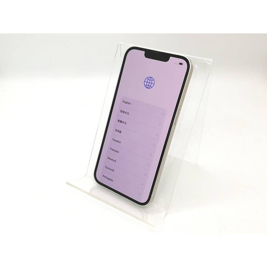 【中古】Apple au 【SIMフリー】 iPhone 13 128GB スターライト MLND3J/A【秋葉4号】保証期間１ヶ月【ランクB】の画像