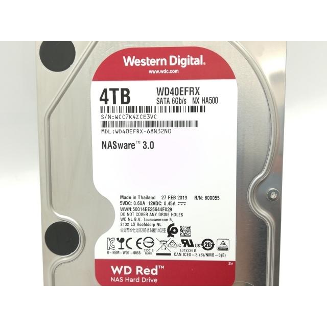 中古】W.D. 64MB 5400rpm SATA3.0 WD40EFRX Red 【中古】WD WD40EFRX 4TB/5400rpm/64MB/6Gbps【秋葉4号】保証 Red WD 内蔵型ハードディスクドライブ