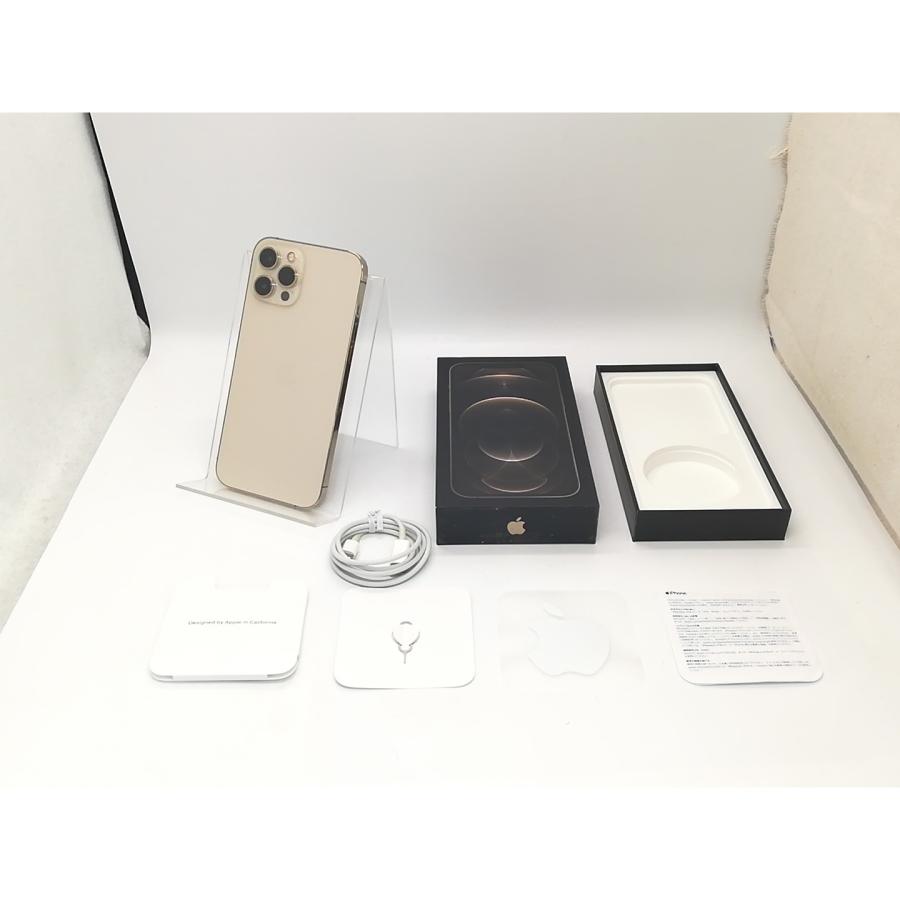 【中古】Apple SoftBank 【SIMロック解除済み】 iPhone 12 Pro Max 128GB ゴールド MGCW3J/A【秋葉4号】保証期間１ヶ月【ランクA】の画像