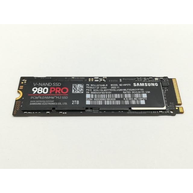 Samsung 980 PRO 2TB M.2 SSD 中古品 中古】SAMSUNG 980 Pro (MZ-V8P2T0B/IT) 2TB/M.2 2280(PCIe4.0 NVMe