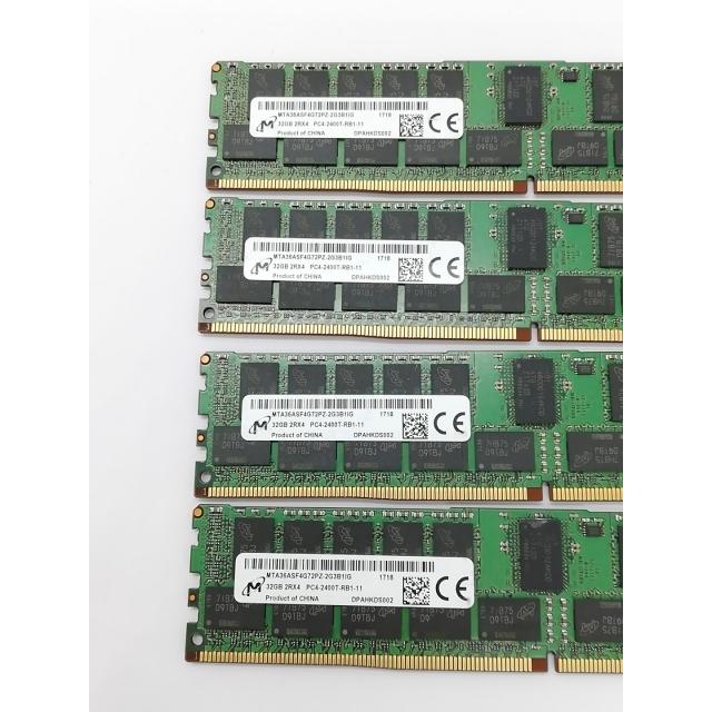 サーバ用メモリ DDR4 128GB(32GB×4) ECC Registerd 中古】DDR4 32GB 4本セット 計128GB PC4-19200(DDR4-2400) Registered