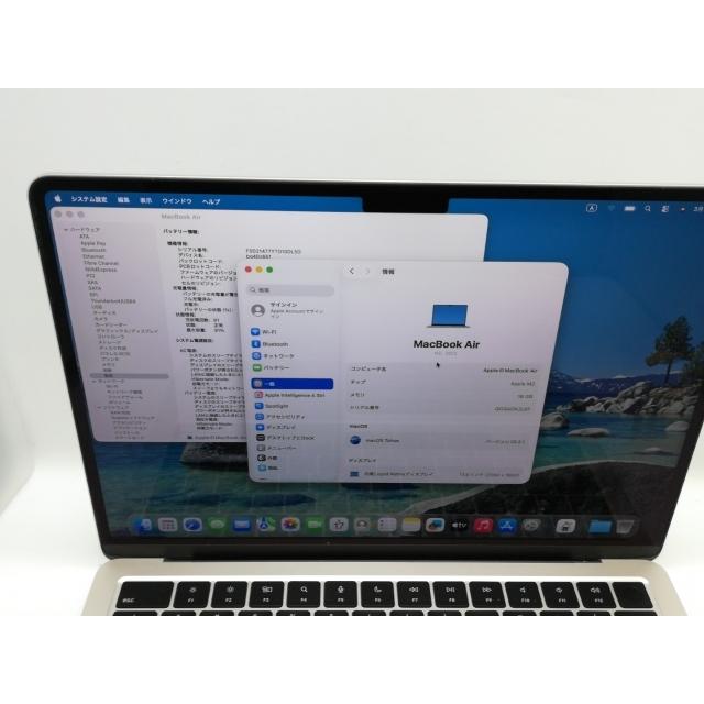 【中古】Apple MacBook Air 13インチ CTO (M2,2022) シルバー M2(CPU:8C/GPU:10C)/16G/1T/35W AC(USB-Cx2)【京都】保証期間１ヶ月【ランクA】の画像