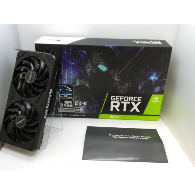 中古】玄人志向 GALAKURO GAMING GG-RTX3070-E8GB/OC/DF/LHR RTX3070