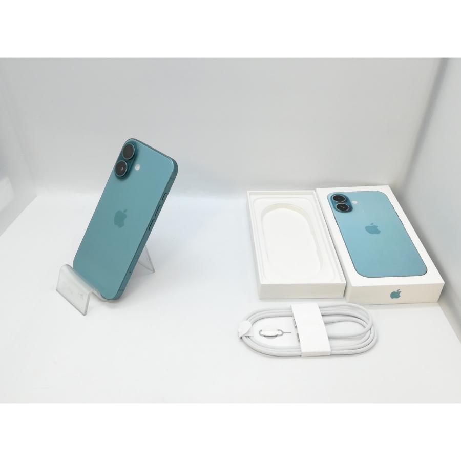 【中古】Apple au 【SIMフリー】 iPhone 16 128GB ティール MYDV3J/A【京都】保証期間１ヶ月【ランクA】の画像