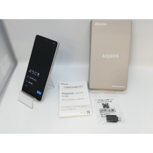 中古】SHARP docomo 【SIMフリー】 AQUOS sense6 シルバー 4GB 64GB SH
