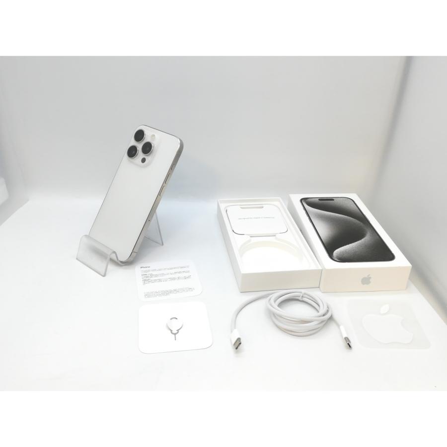 【中古】Apple 国内版 【SIMフリー】 iPhone 15 Pro 128GB ホワイトチタニウム MTU83J/A【京都】保証期間１ヶ月【ランクB】の画像