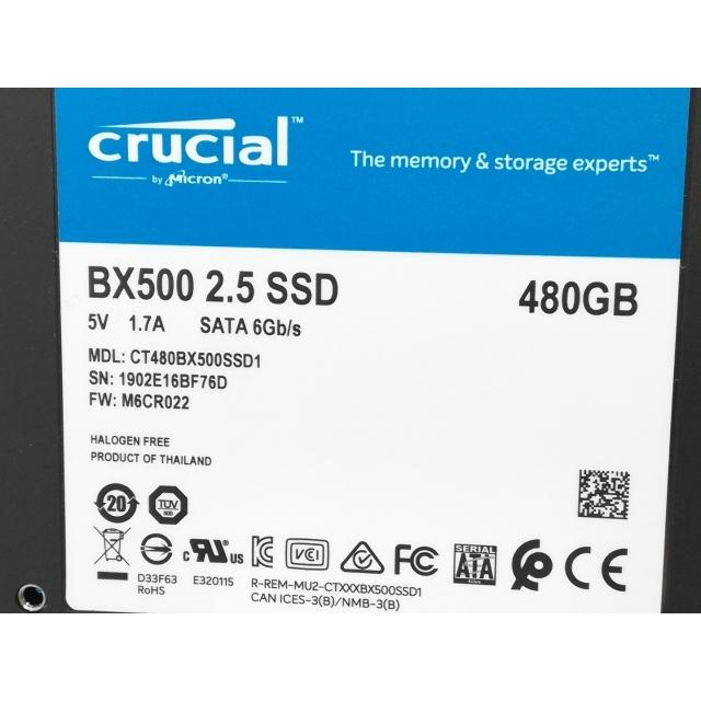 中古】Crucial BX500(CT480BX500SSD1) 480GB/SSD/6GbpsSATA【京都