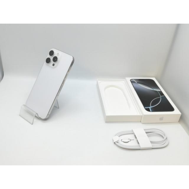 【中古】Apple 国内版 【SIMフリー】 iPhone 16 Pro Max 256GB ホワイトチタニウム MYWH3J/A【京都】保証期間１ヶ月【ランクA】の画像